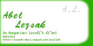 abel lezsak business card